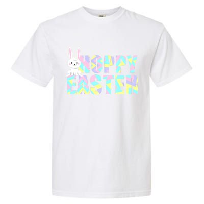 Hoppy Easter Colorful Happy Easter Bunny Garment-Dyed Heavyweight T-Shirt