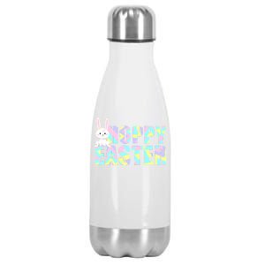 Hoppy Easter Colorful Happy Easter Bunny Stainless Steel Insulated Water Bottle