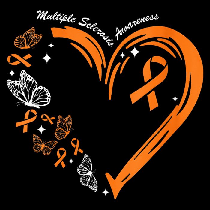 Heart Orange Ribbon Multiple Sclerosis Awareness Sustainable Bucket Hat