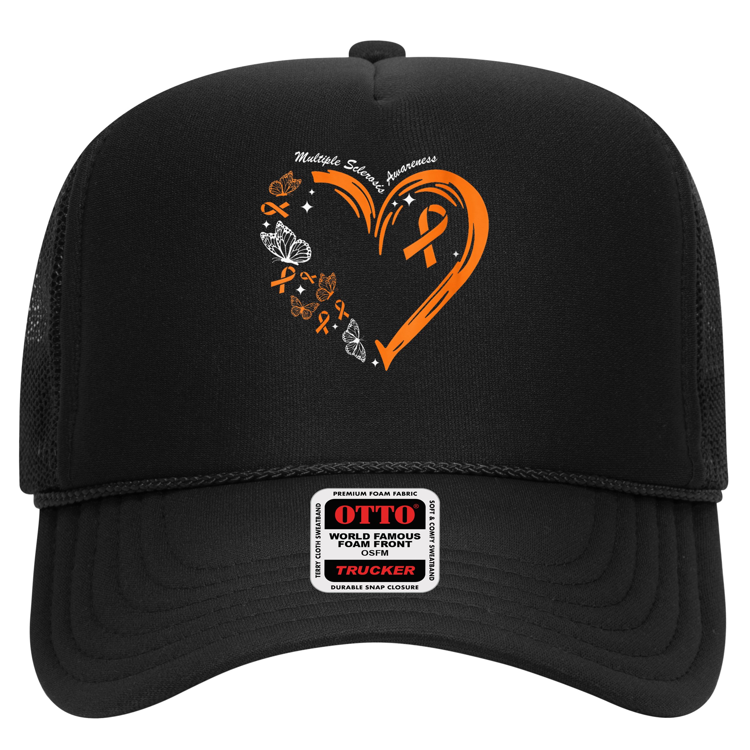 Heart Orange Ribbon Multiple Sclerosis Awareness Hat