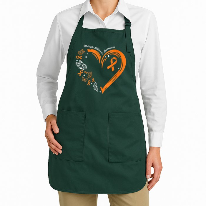 Heart Orange Ribbon Multiple Sclerosis Awareness Apron