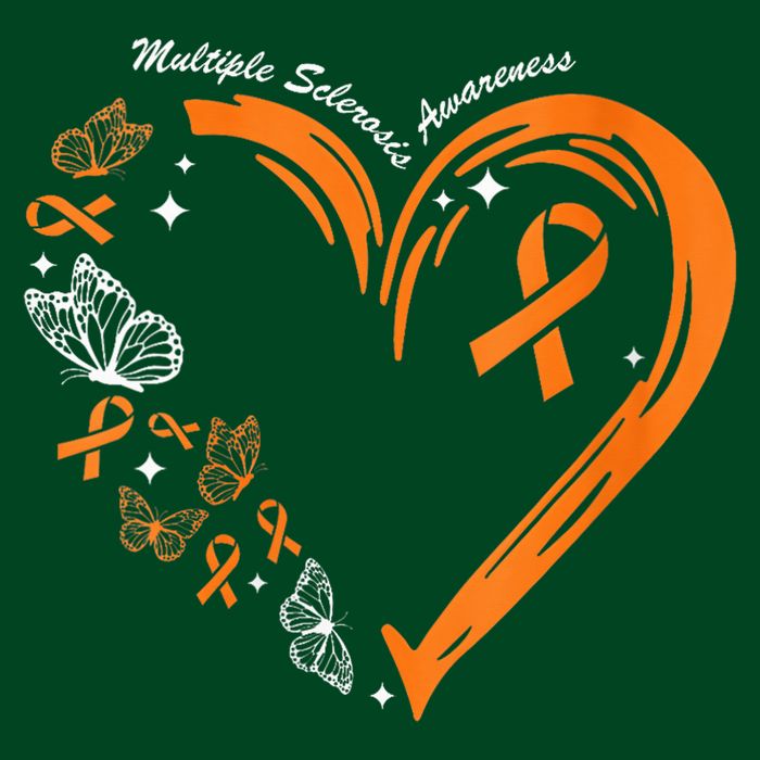 Heart Orange Ribbon Multiple Sclerosis Awareness Apron
