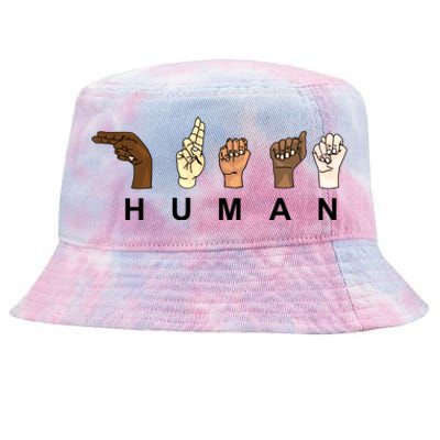 Hu One Race Statet Sign Language Respect Gift Tie-Dyed Bucket Hat