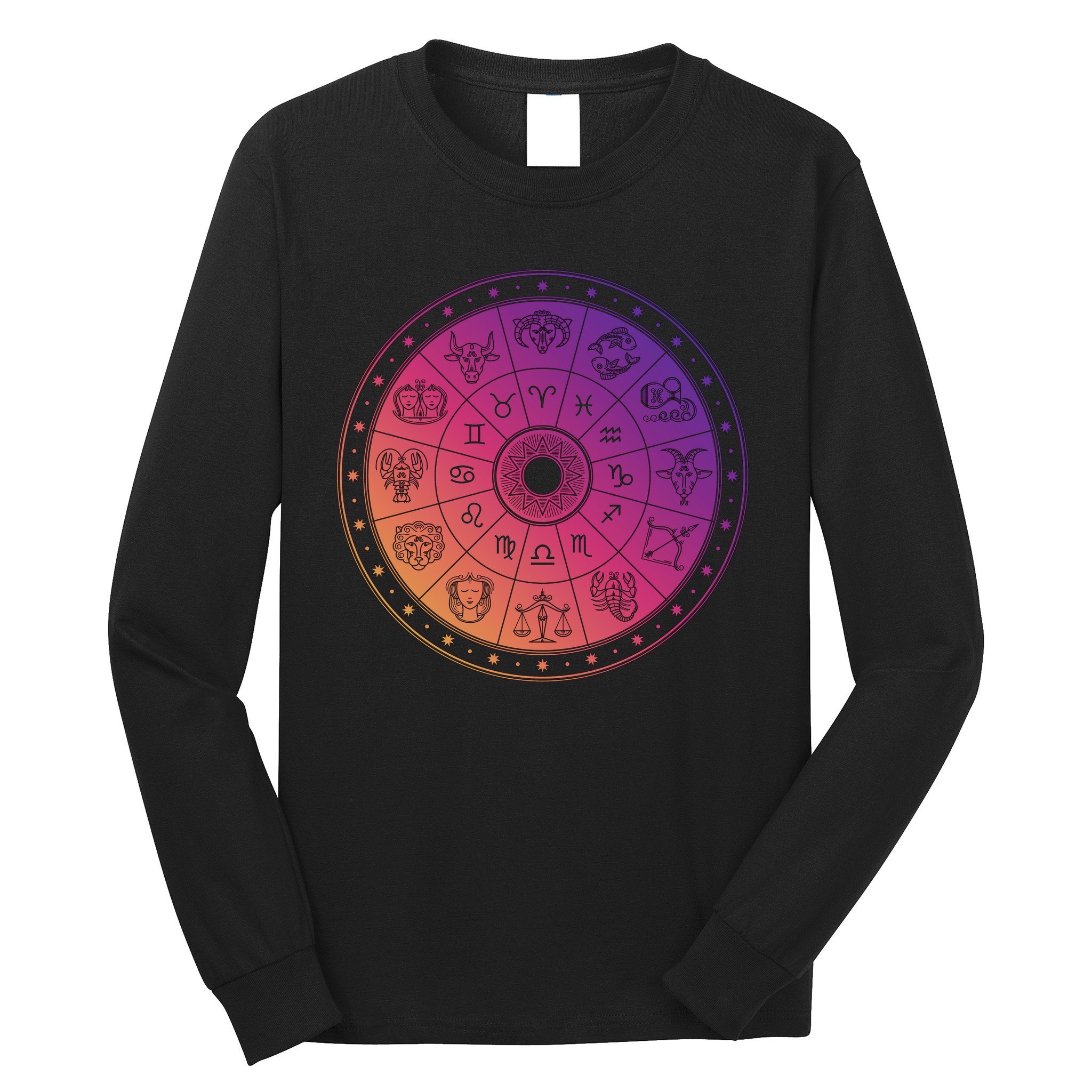 Horiscope Zodiac Wheel Long Sleeve Shirt