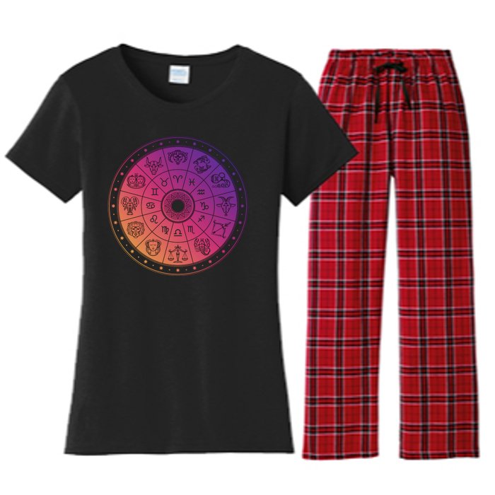 Horiscope Zodiac Wheel Women's Flannel Pajama Set