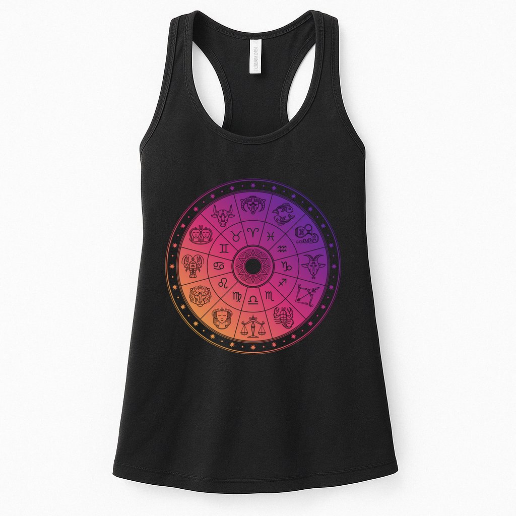 Horiscope Zodiac Wheel Womens Tank Top