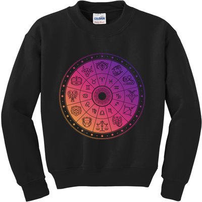 Horiscope Zodiac Wheel Kids Sweatshirt