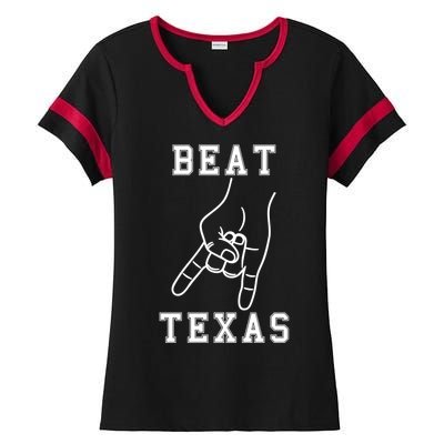 Horns Down Beat Texas Football Ladies Halftime Notch Neck Tee