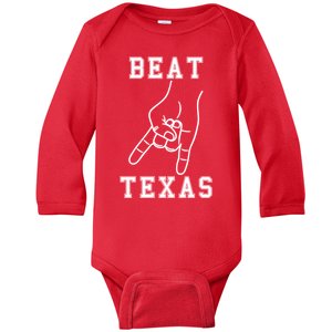 Horns Down Beat Texas Football Baby Long Sleeve Bodysuit