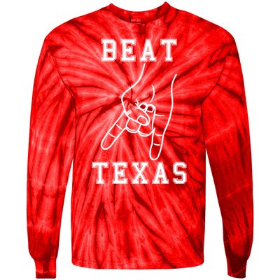 Horns Down Beat Texas Football Tie-Dye Long Sleeve Shirt