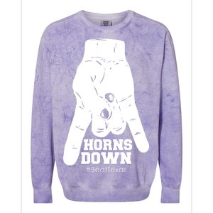 Horns Down #BeatTexas Beat Texas Colorblast Crewneck Sweatshirt