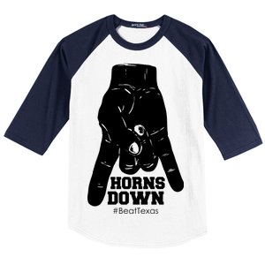 Horns Down #BeatTexas Beat Texas Baseball Sleeve Shirt