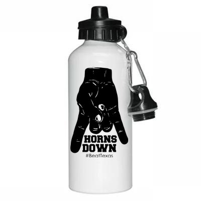 Horns Down #BeatTexas Beat Texas Aluminum Water Bottle 