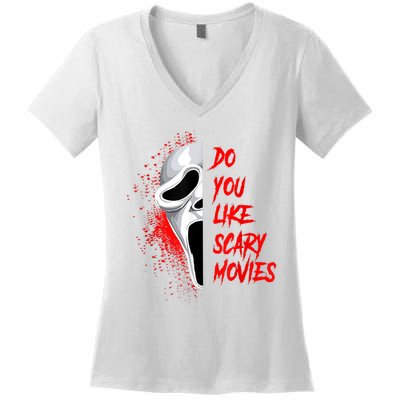 Horror Do You Like Scary Movie Ghostface Women's V-Neck T-Shirt