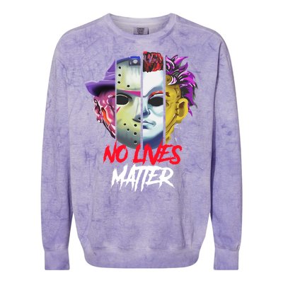 Horror Villains No Lives Matter Colorblast Crewneck Sweatshirt