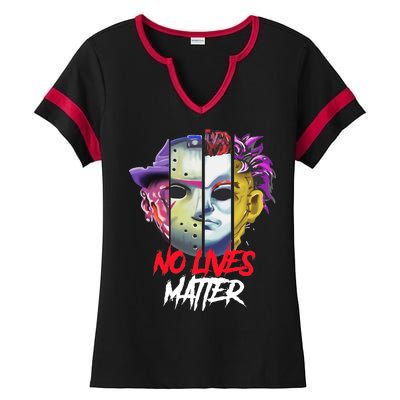 Horror Villains No Lives Matter Ladies Halftime Notch Neck Tee