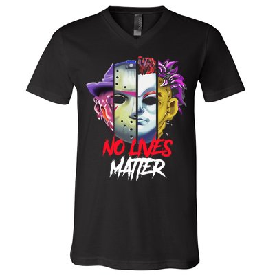 Horror Villains No Lives Matter V-Neck T-Shirt