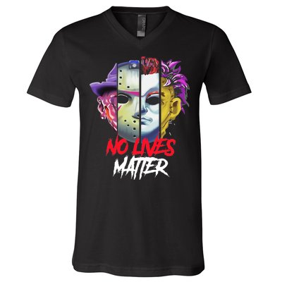 Horror Villains No Lives Matter V-Neck T-Shirt