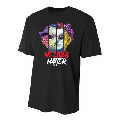 Horror Villains No Lives Matter Youth Performance Sprint T-Shirt