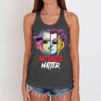 Horror Villains No Lives Matter Women's Knotted Racerback Tank