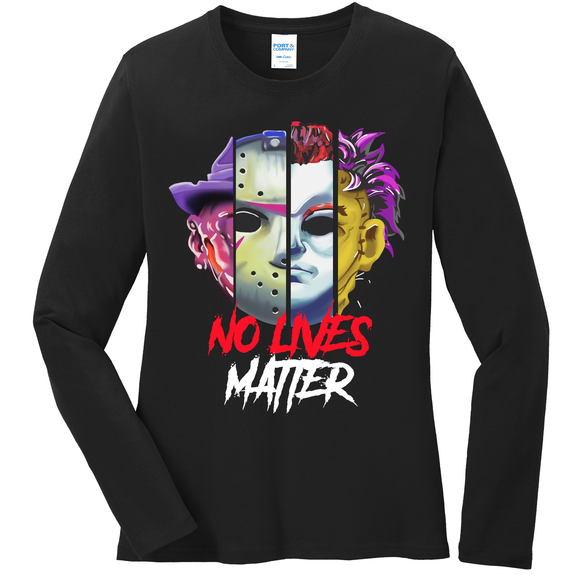Horror Villains No Lives Matter Ladies Long Sleeve Shirt