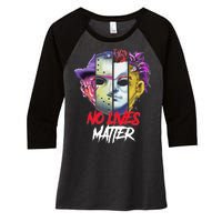 Horror Villains No Lives Matter Women's Tri-Blend 3/4-Sleeve Raglan Shirt