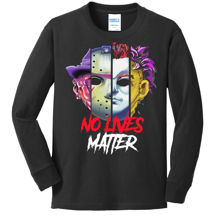 Horror Villains No Lives Matter Kids Long Sleeve Shirt