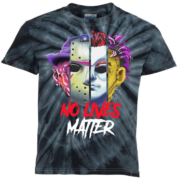 Horror Villains No Lives Matter Kids Tie-Dye T-Shirt