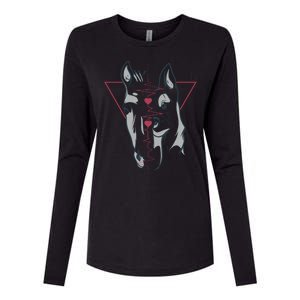 Horse And Dog Heartbeat Womens Cotton Relaxed Long Sleeve T-Shirt