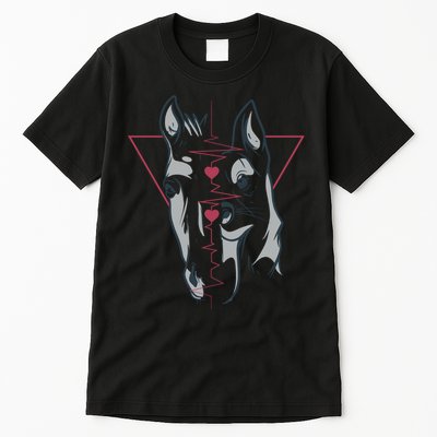 Horse And Dog Heartbeat Tall T-Shirt