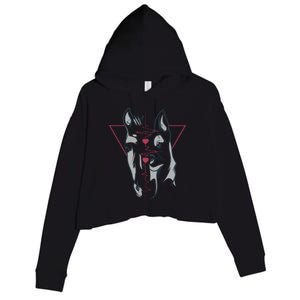 Horse And Dog Heartbeat Crop Fleece Hoodie