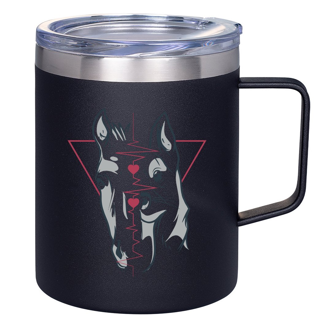 Horse And Dog Heartbeat 12oz Stainless Steel Coffee Mug