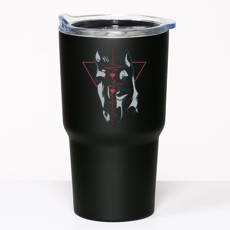 Horse And Dog Heartbeat Tumbler