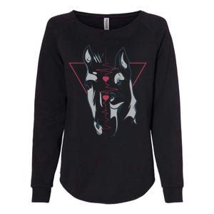 Horse And Dog Heartbeat Womens California Wash Sweatshirt