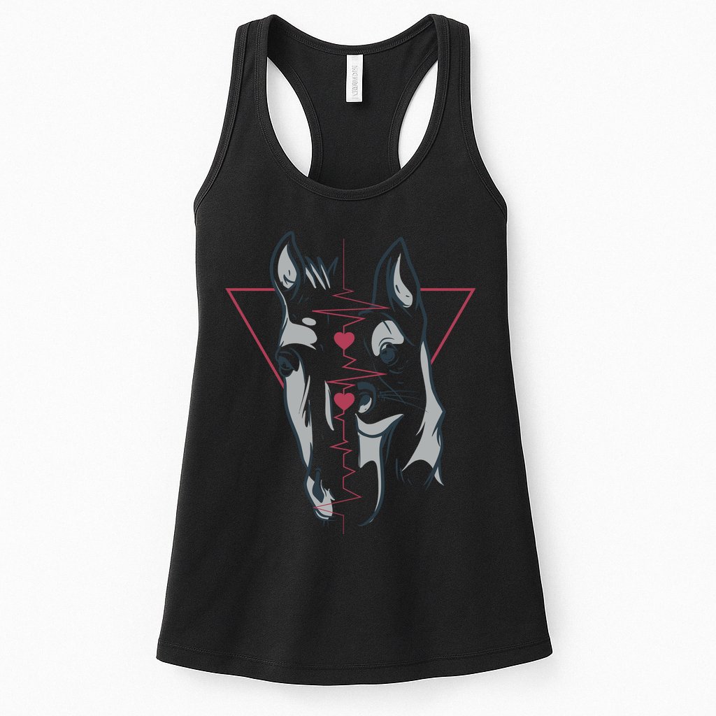 Horse And Dog Heartbeat Womens Tank Top