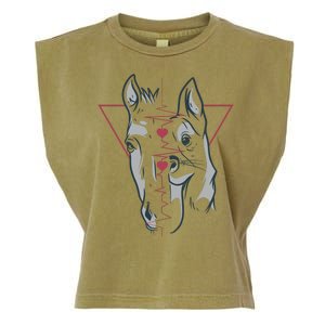 Horse And Dog Heartbeat Garment-Dyed Women's Muscle Tee