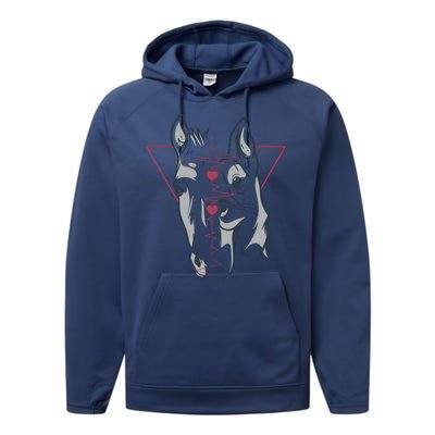 Horse And Dog Heartbeat Performance Fleece Hoodie