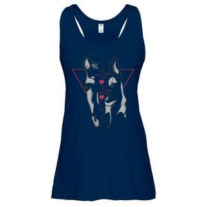 Horse And Dog Heartbeat Ladies Essential Flowy Tank