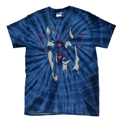 Horse And Dog Heartbeat Tie-Dye T-Shirt