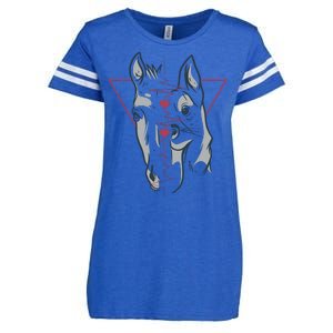 Horse And Dog Heartbeat Enza Ladies Jersey Football T-Shirt