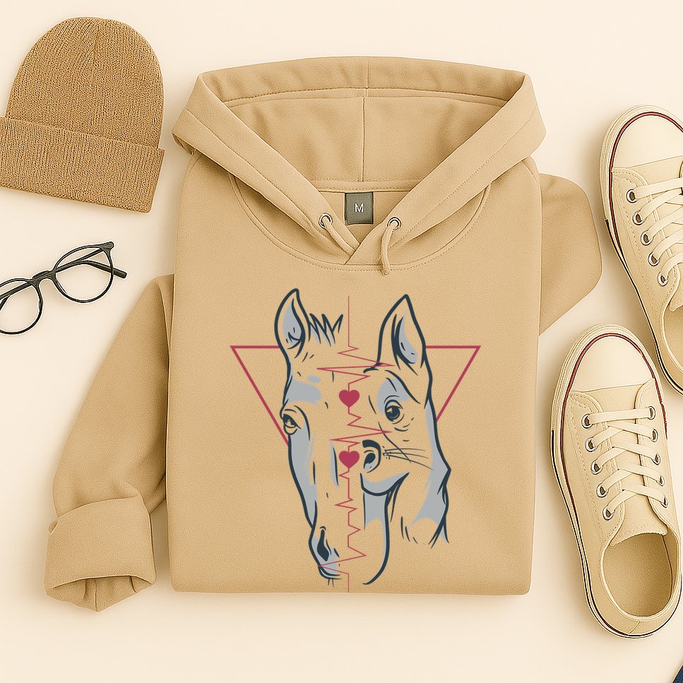 Horse And Dog Heartbeat Hoodie