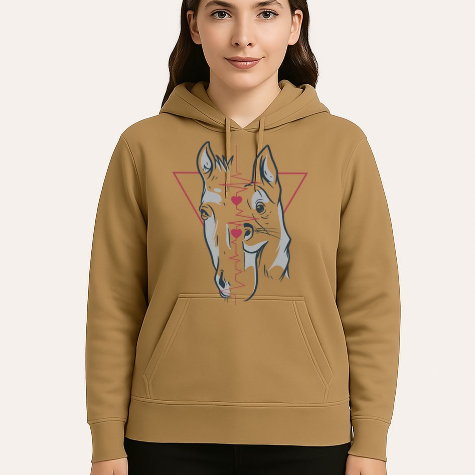Horse And Dog Heartbeat Hoodie