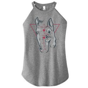 Horse And Dog Heartbeat Women's Perfect Tri Rocker Tank