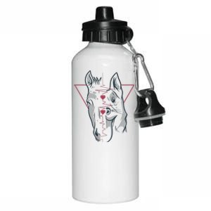 Horse And Dog Heartbeat Aluminum Water Bottle