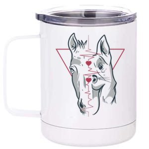 Horse And Dog Heartbeat 12 oz Stainless Steel Tumbler Cup