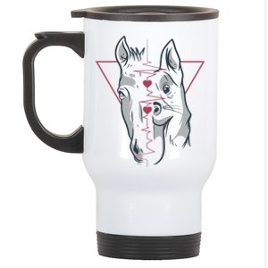 Horse And Dog Heartbeat Stainless Steel Travel Mug