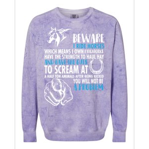 Horse Back Rider Colorblast Crewneck Sweatshirt