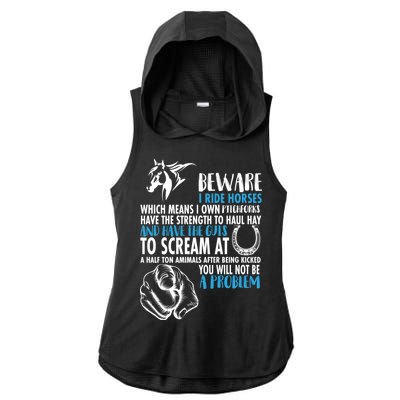 Horse Back Rider Ladies PosiCharge Tri-Blend Wicking Draft Hoodie Tank