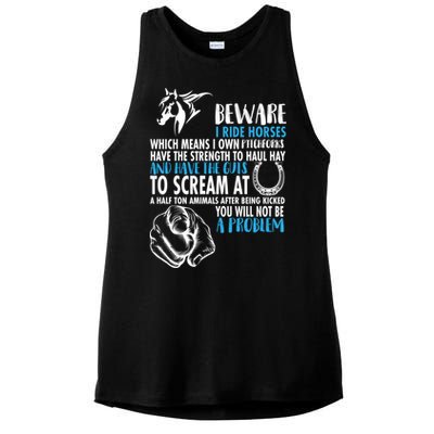 Horse Back Rider Ladies PosiCharge Tri-Blend Wicking Tank