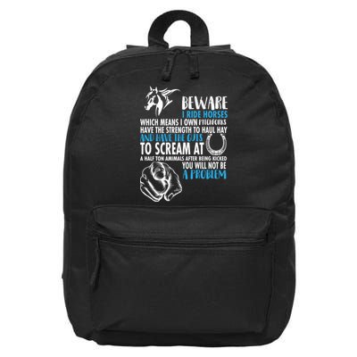 Horse Back Rider 16 in Basic Backpack